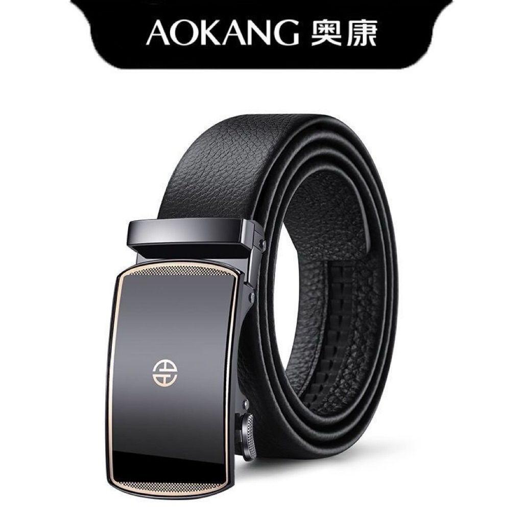 [Có sẵn] Thắt lưng nam Aokang chính hãng mặt gương, dây luồn ngoài