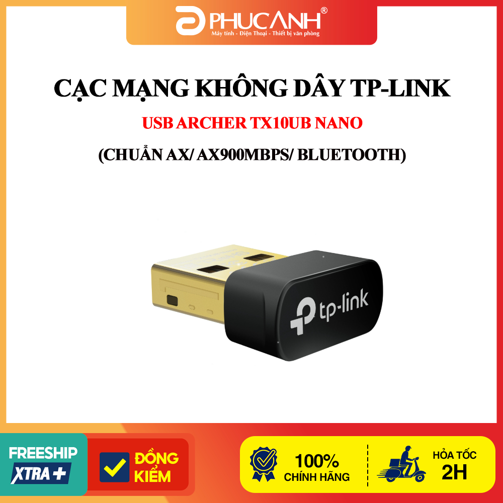 Cạc mạng không dây TP-Link USB Archer TX10UB Nano (Chuẩn AX/ AX900Mbps/ Bluetooth)