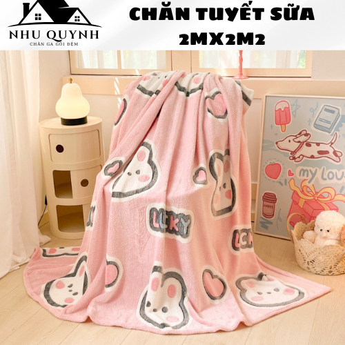 Chăn nhung sữa siêu mềm mại cho bé, đáng yêu, thích hợp cho bé đi học, kích thước 2mx2m2, dùng quanh