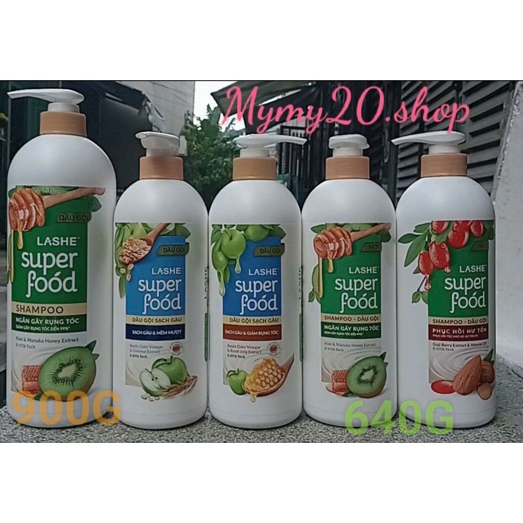 Dầu gội/xả,sữa tắm Lashe Super Food 900g/ 640g/610g/550g