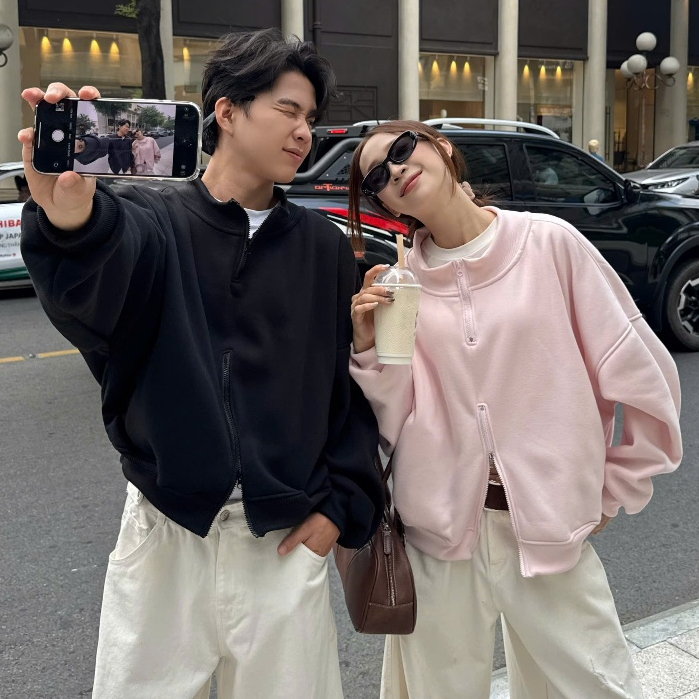 Set Bộ Nỉ Sweater Zip 2 Chiều Logo Thêu Boxy, Quần Short Nỉ Freesize Form Rộng Nhiều Màu SSSTore.Aesthetic | BigBuy360 - bigbuy360.vn