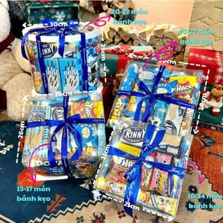  Hộp Quà Bánh Kẹo Làm Sẵn Màu Xanh Tặng Người Yêu Set quà bánh kẹo set quà sinh nhật cho nữ quà tặng noel quà noel 