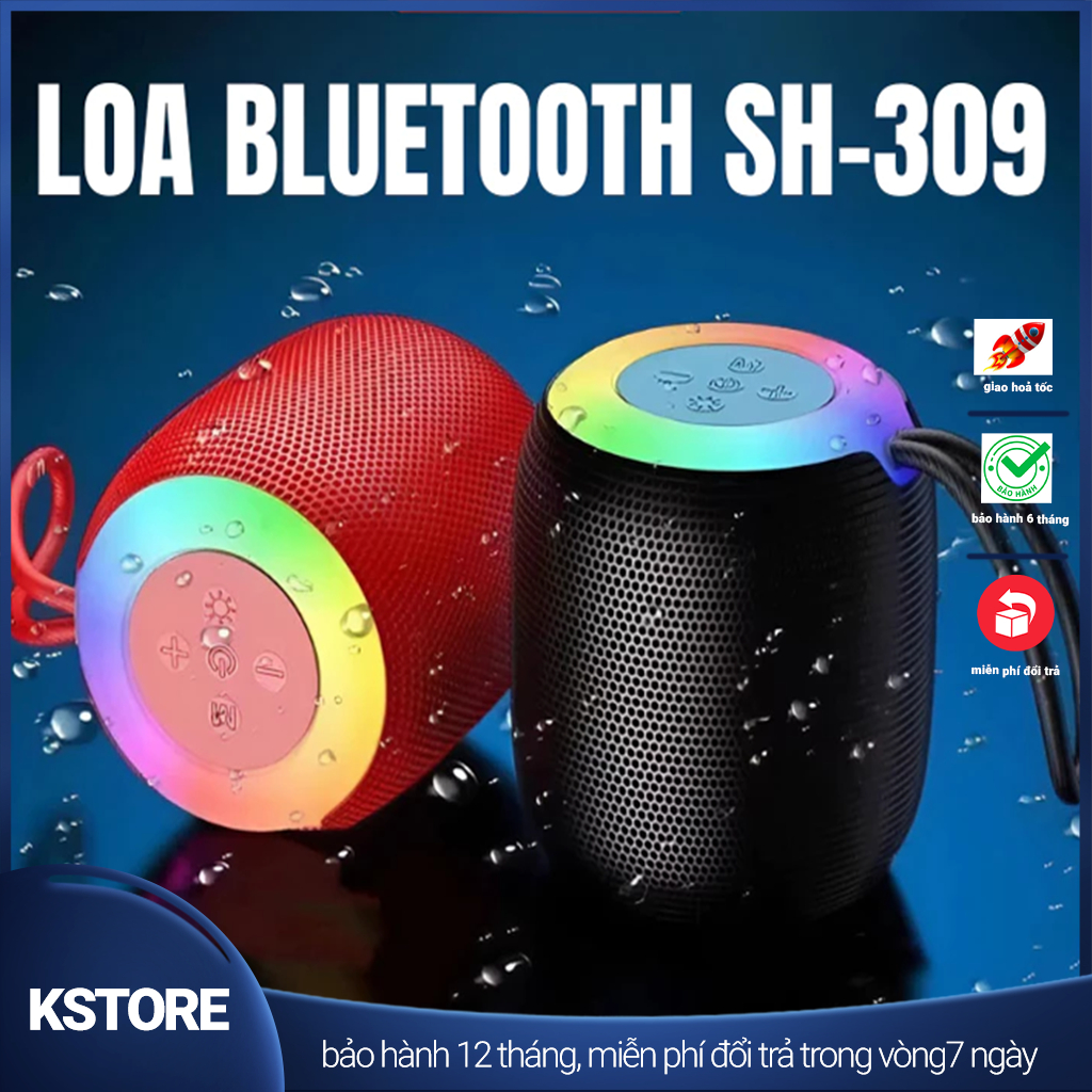 Loa Bluetooth mini Sh309 không dây Nghe Nhạc Hay, Chống Va Đập Chống Nước, Quai Cầm Tay Tiện Lợi