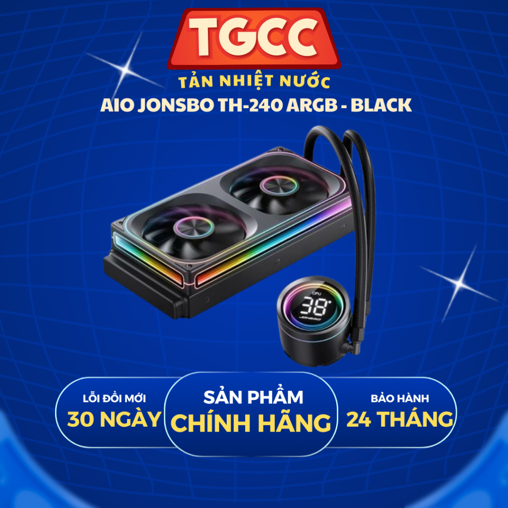 Tản nhiệt nước AIO JONSBO TH-240 ARGB - BLACK Hàng New bảo hành 24 tháng