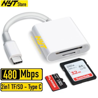 Đầu đọc thẻ nhớ Type C sang TF SD 2-trong-1 kết nối di động USB OTG cho android