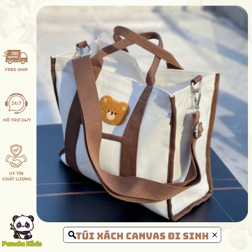 Túi Xách Bỉm Sữa Hàn Quốc Chống Thấm Size To Thời Trang Panda Kids - HT391