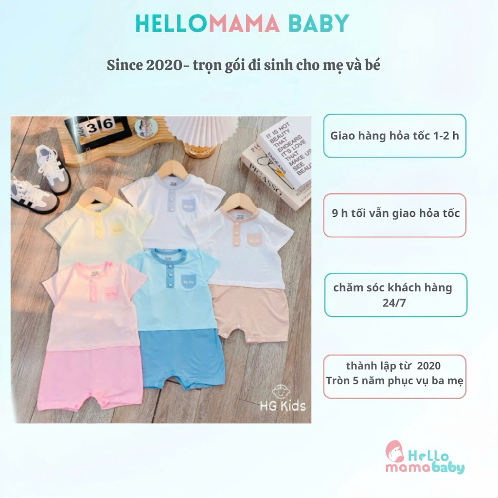 Body đùi HG-KID màu xinh chất petit mềm mát cho bé trai bé gái bé sơ sinh-166