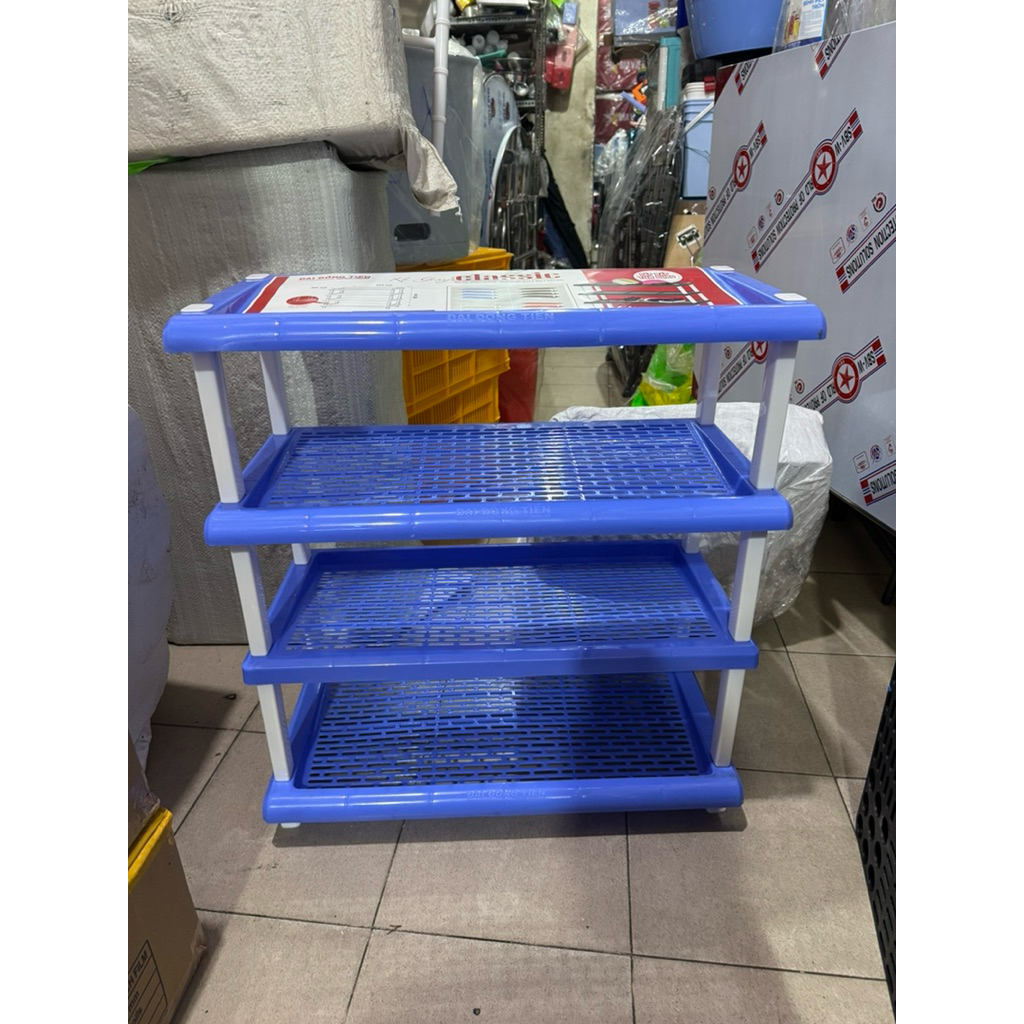 kệ dép nhựa 4 tầng đại đồng tiến , kệ dép nhựa 4 tầng , kệ để giày , kệ để dép