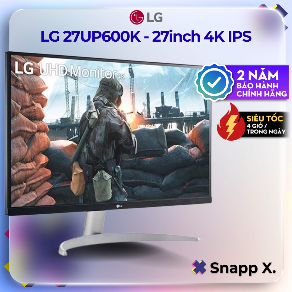 [HOẢ TỐC HCM] Màn hình LG 27UP600K-W 27inch - 4K - IPS - 60Hz - 5ms - Bảo Hành Chính Hãng 24 Tháng