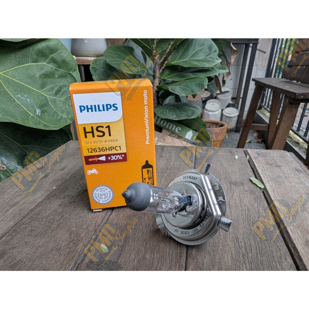 Bóng đèn Halogen Philips (HS1 PX43T - 12636HPC1) tăng 30% độ sáng (made in Germany)