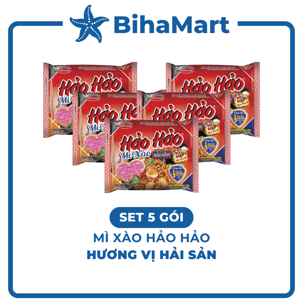 Mì Hảo Hảo Hải Sản 65g - Hương vị đậm đà, tiện lợi cho bữa ăn nhanh