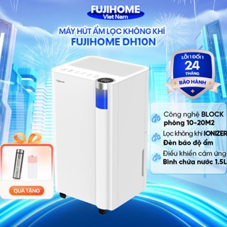Máy hút ẩm lọc không khí Ion 15m2 FUJIHOME DH10N Nhập Khẩu, công nghệ máy nén Block phòng khách phòng ngủ đa năng