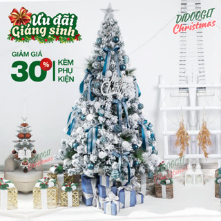  Cây Thông Noel Phủ Tuyết 1m5 1m8 2m1 Tán Dày Full Phụ Kiện Trang Trí Giáng Sinh 