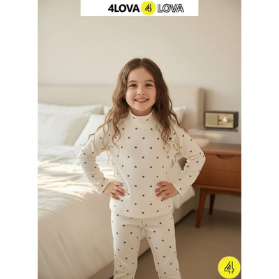 Combo 02 áo giữ nhiệt cho bé 4LOVA áo cổ cao chất nỉ lông cừu dễ thương cho bé QT dây buộc tóc