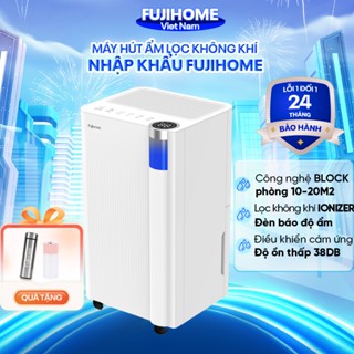 Máy hút ẩm lọc không khí 10L/ngày FUJIHOME Nhập khẩu công nghệ máy nén Block,chống nồm mốc phòng ngủ phòng khách đa năng