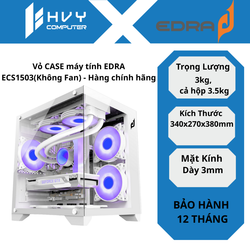 Vỏ CASE máy tính EDRA ECS1503(Không Fan) - Hàng chính hãng