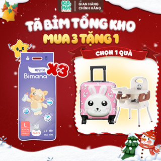   3BM   TẶNG VALI CAO CẤP GHẾ ĂN DẶM  COMBO 3 BỊCH tã bỉm quần dán Bimana Hàn Quốc đóng ngày đêm size NB tới 4XL 