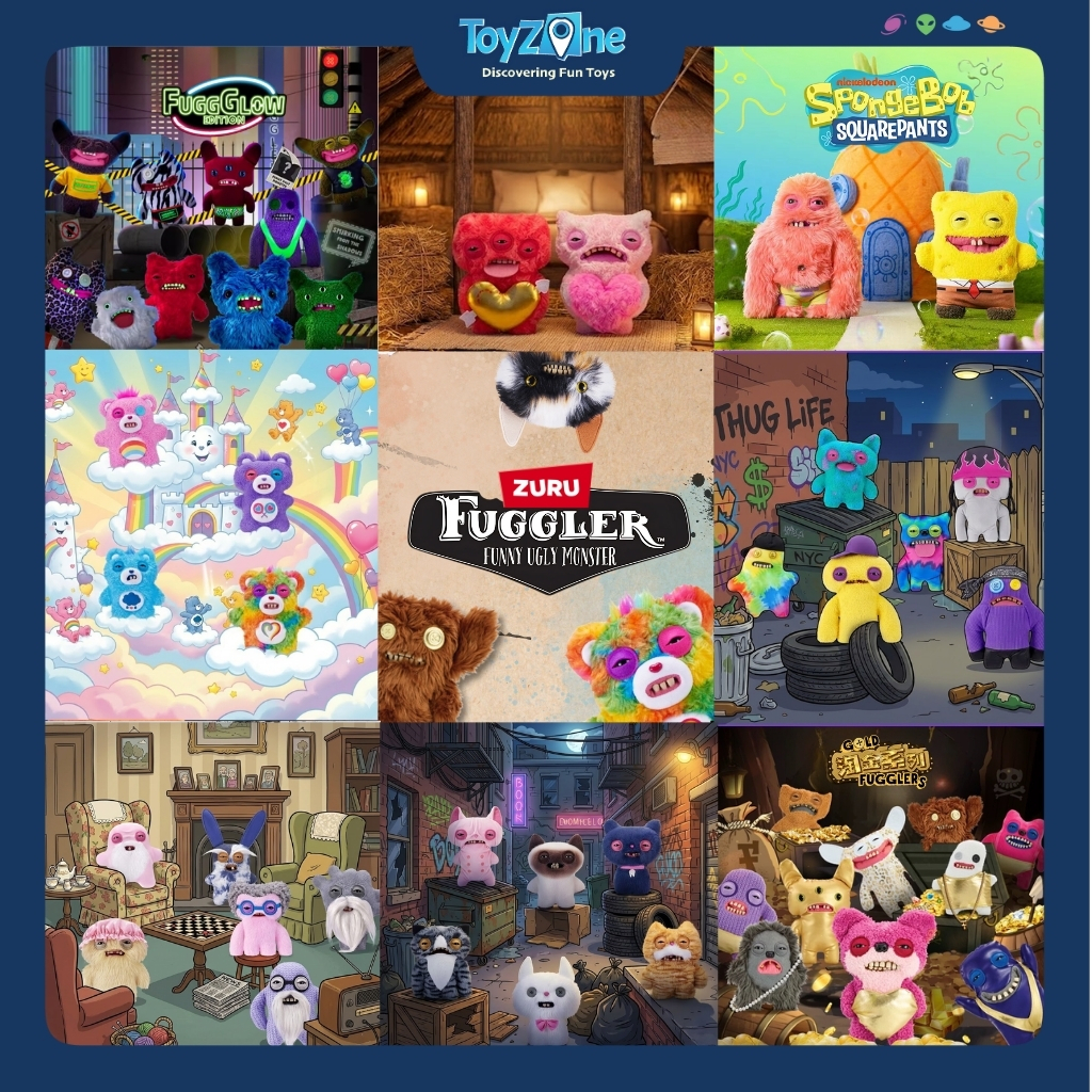 Đồ Chơi Sưu Tầm Gấu Bông Fuggler Fugg Family,Care Bears,Ugly Pets,Mini Rascals 9 Inch Hãng ZURU TOYS
