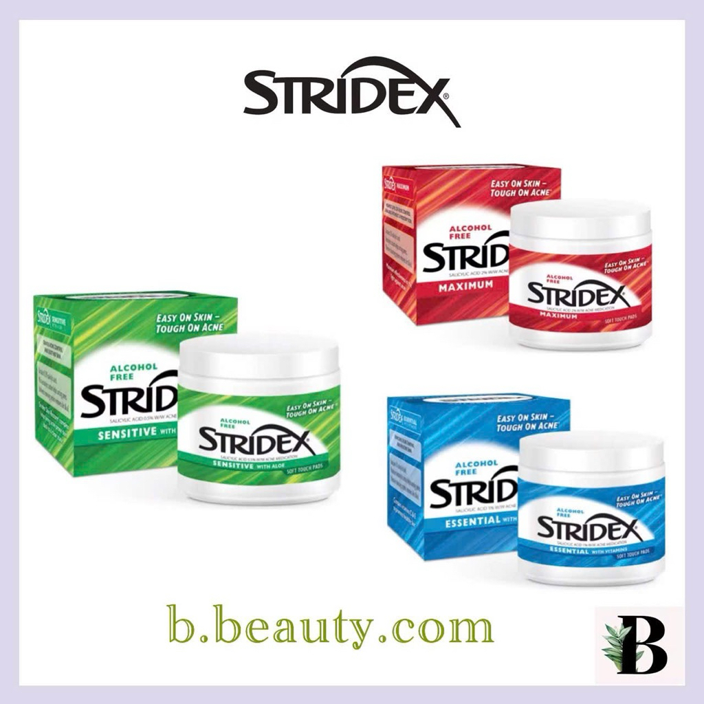 Miếng lau giảm mụn Toner Pad Stridex BHA, tẩy tế bào cho da nhạy cảm, alcoho free stridex BHA (55 mi
