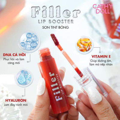 Son Kem Bóng Cathy Doll Filler Lip Booster Giúp Đôi Môi Mềm Mại Và Căng Bóng 3.3g