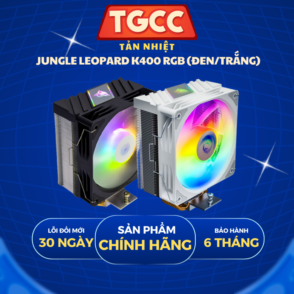Tản nhiệt khí Jungle Leopard K400 RGB (Đen/Trắng) - Hàng new bảo hành 6 tháng