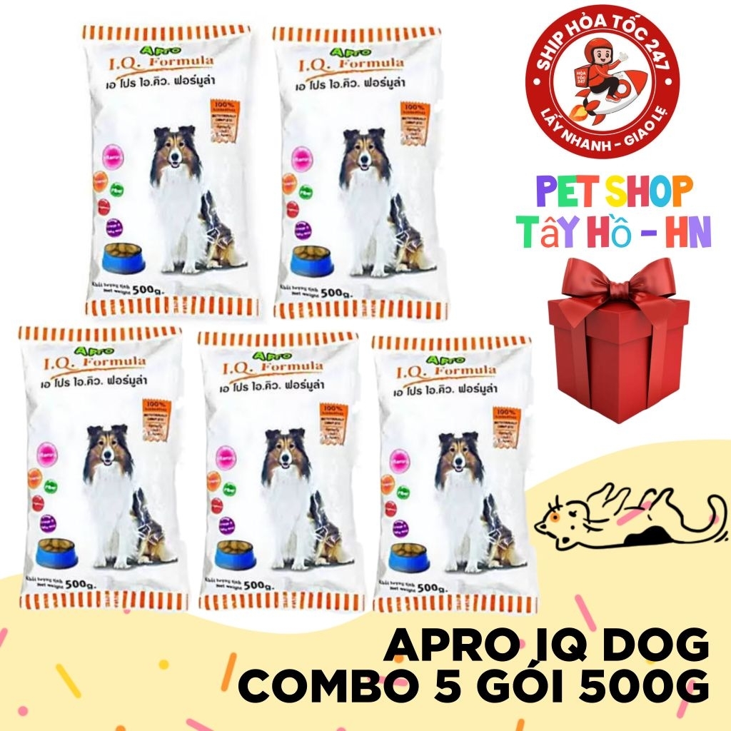 Combo 5 gói 500g Apro CHÓ IQ Dog - Thức ăn cho chó trưởng thành