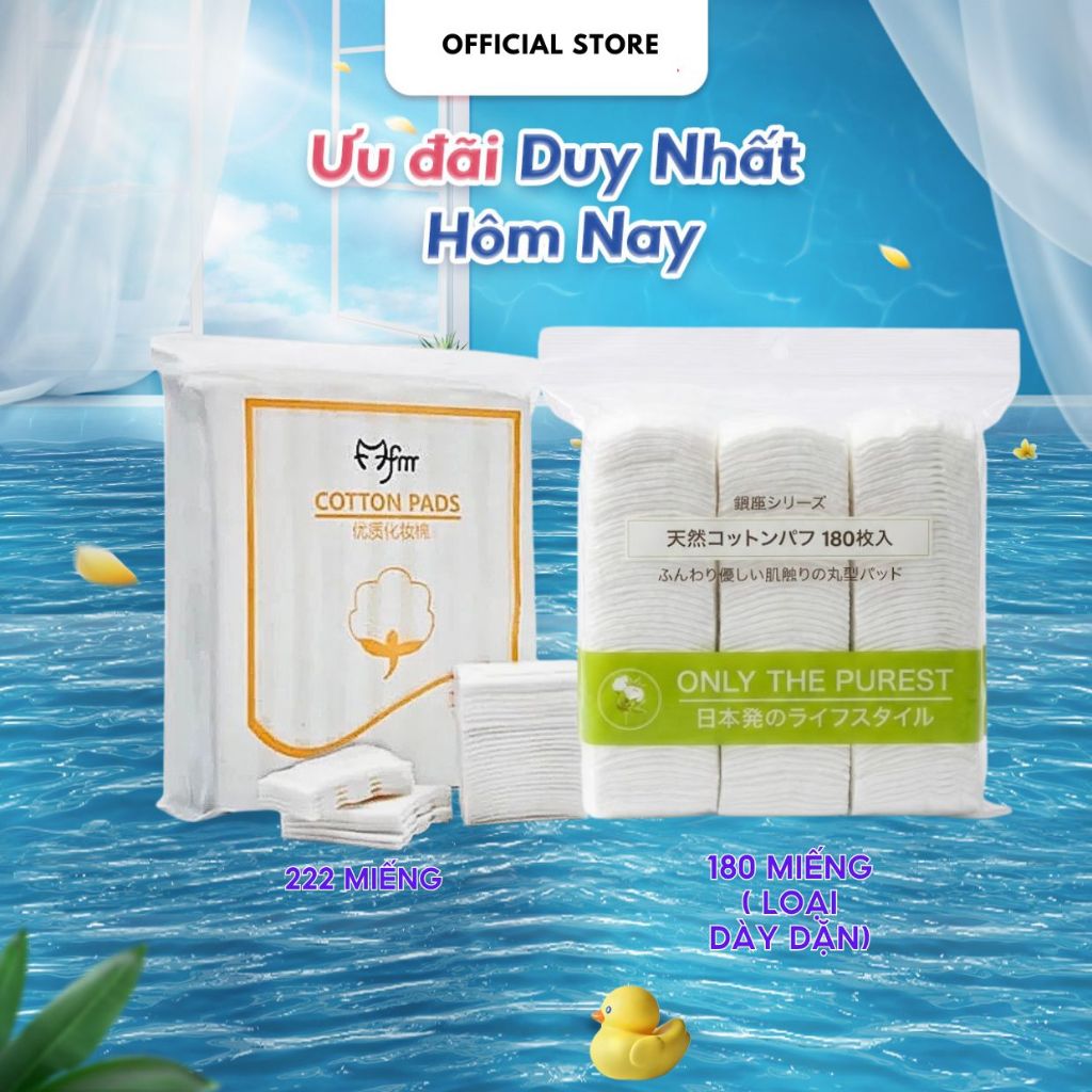 Bông Tẩy Trang cotton pad 222 - 180 miếng cọ trang điểm Cosmetic Mỹ Phẩm