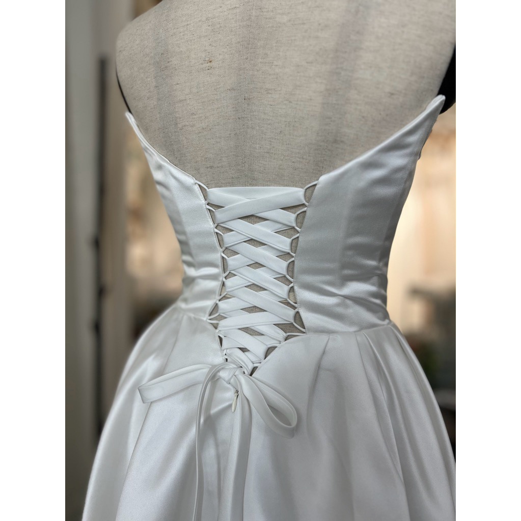 Dây thắt váy cưới dài 2,5m bản to che lưng cho cô dâu hàng đẹp chắc chắn hình thật 100% bản nhỏ đặt ib riêng ạ