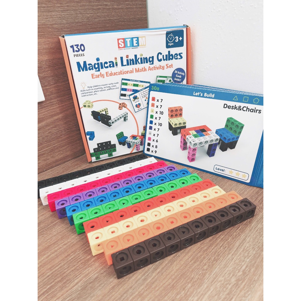 Magical Linking cube - Bộ đồ chơi xếp hình 100 viên vuông lắp ráp 2x2x2cm đồ chơi giáo dục cho bé