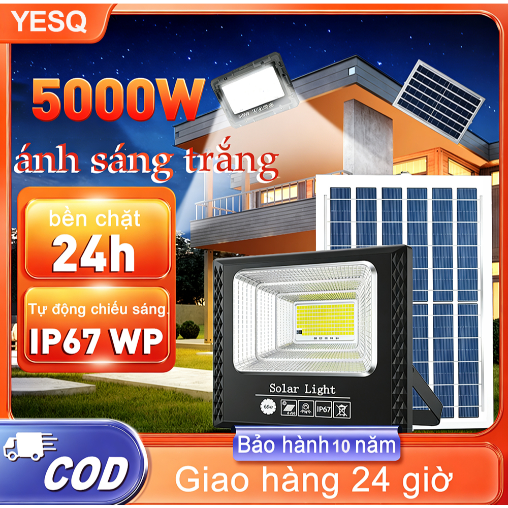 [Mua 5000W tặng 1500W]Đèn năng lượng mặt trời 5000W Đèn Led Chống Lóa Cao Cấp IP67 chống thấm hãng c