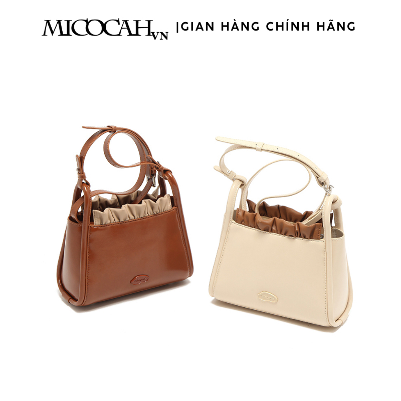 Túi nữ MICOCAH Azami Chính Hãng viền nhún nơ tiểu thư đeo chéo M661