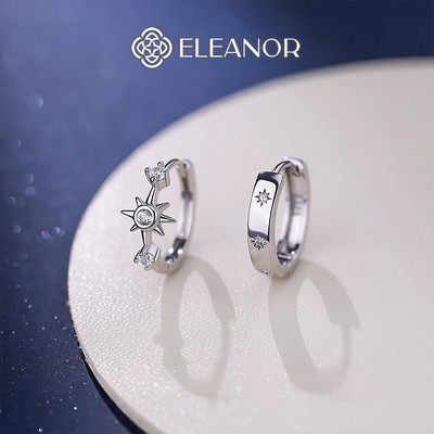 Bông tai nữ chuôi bạc 925 Eleanor Accessories mặt trời đính đá phụ kiện trang sức khuyên tai 11018