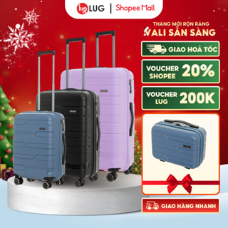  Combo 3 Vali Du Lịch LUG Lusetti LS802 S20 S24 S28 Nhựa PP Chống Bể Vỡ Khóa Số TSA 