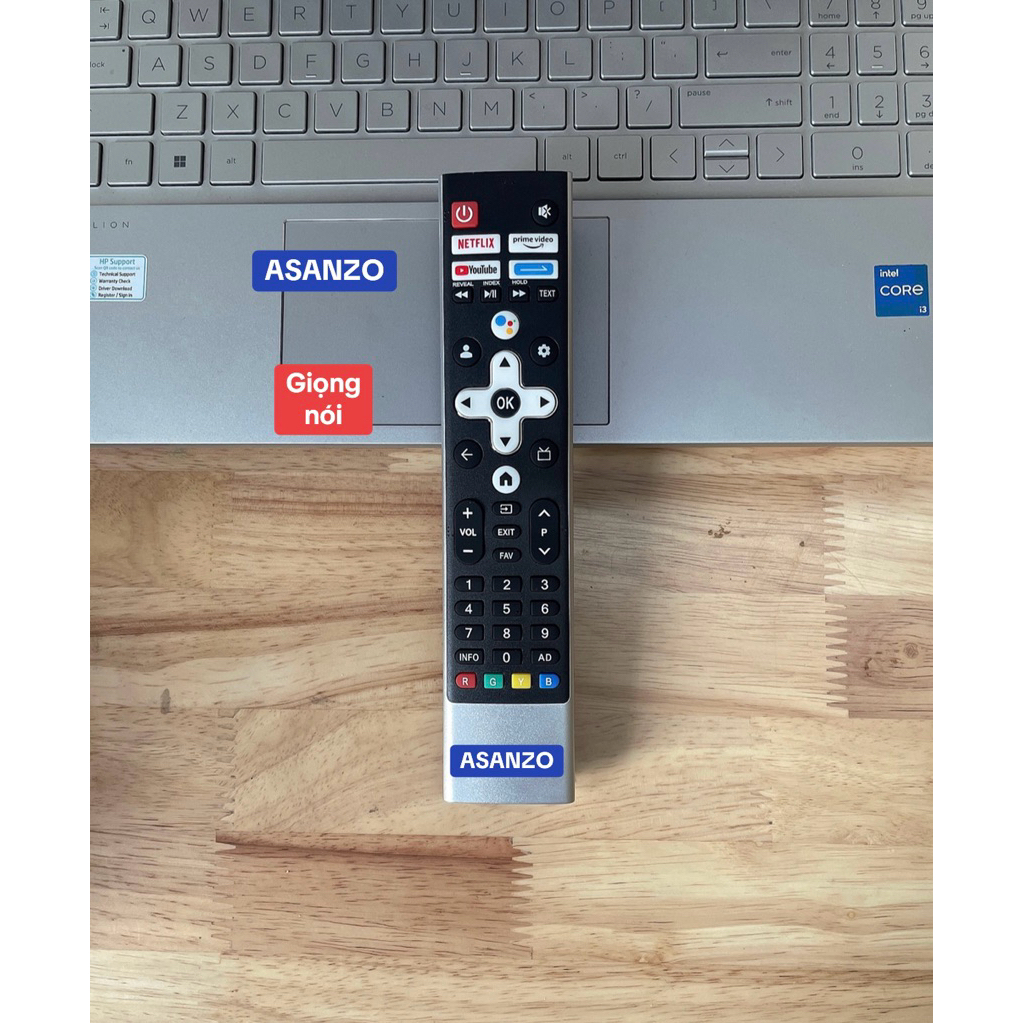 Điều khiển Tivi ASANZO giọng nói( Dùng cho Tivi ASANZO có mẫu điều khiển như hình)