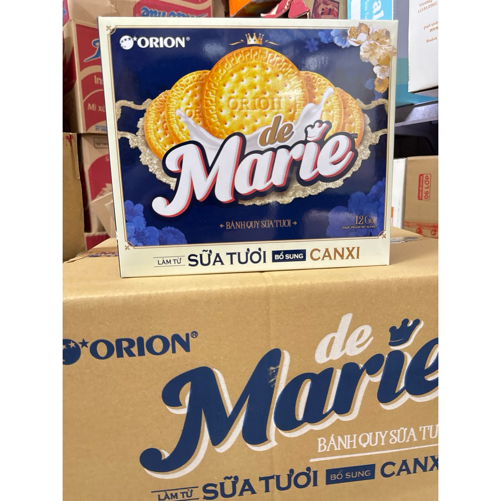 Bánh Quy Sữa Tươi Marie Orion Hộp 384g(12gói)
