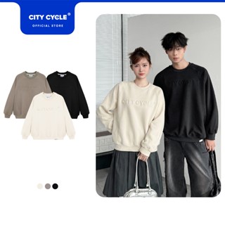  Áo sweater nam nữ đôi mùa thu đông nỉ bông dày Local Brand Chính Hãng City Cycle Áo Sweater Raglan Embossed 