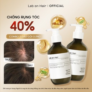  Combo 2 Dầu gội gừng Lab On Hair dầu gừng Nhân sâm Redensyl cải thiện tình trạng rụng tóc dầu gội gừng 300ml*2dưỡng tóc 