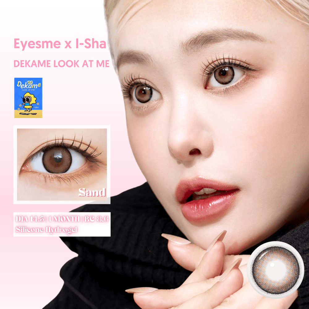 [Eyeme x I-Sha] Sand lens nâu Choco có viền - Dekame Look at me