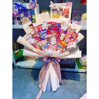 Bó Hoa Bánh Kẹo Mix Theo Tone Màu Xinh Ngon Tặng Quà Sinh Nhật, Kỷ Niệm , Noel Cho Bạn Bè - Bạn Gái - Bé Gái Đáng Yêu