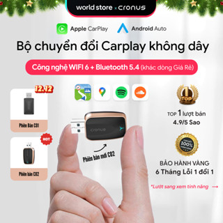  Bộ kết nối Carplay không dây Cronus Apple Carplay & Android Auto WIFI6+Bluetooth 5.4,BH ở Việt Nam 