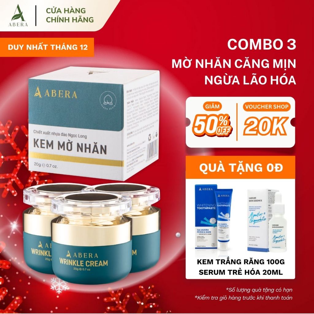 [DEAL HỜI] Combo 3 Kem Mờ Nhăn Abera Hỗ Trợ Làm Mờ Nếp Nhăn Da Ngừa Lão Hóa Căng Bóng Da 20G