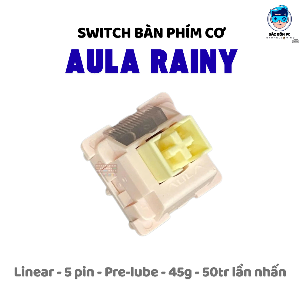 Combo Switch AULA Rainy - 5 pin - Switch bàn phím cơ - Linear - 45g - Pre-lube