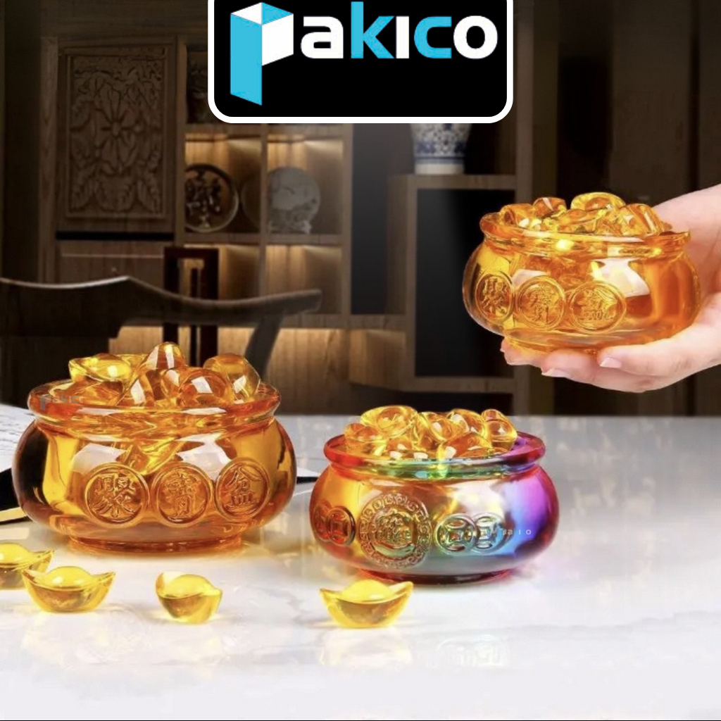 Hũ Vàng + Thỏi Vàng Cầu Tài Lộc Trang Trí - Hũ Vàng Mini Thần Tài - PAKICO