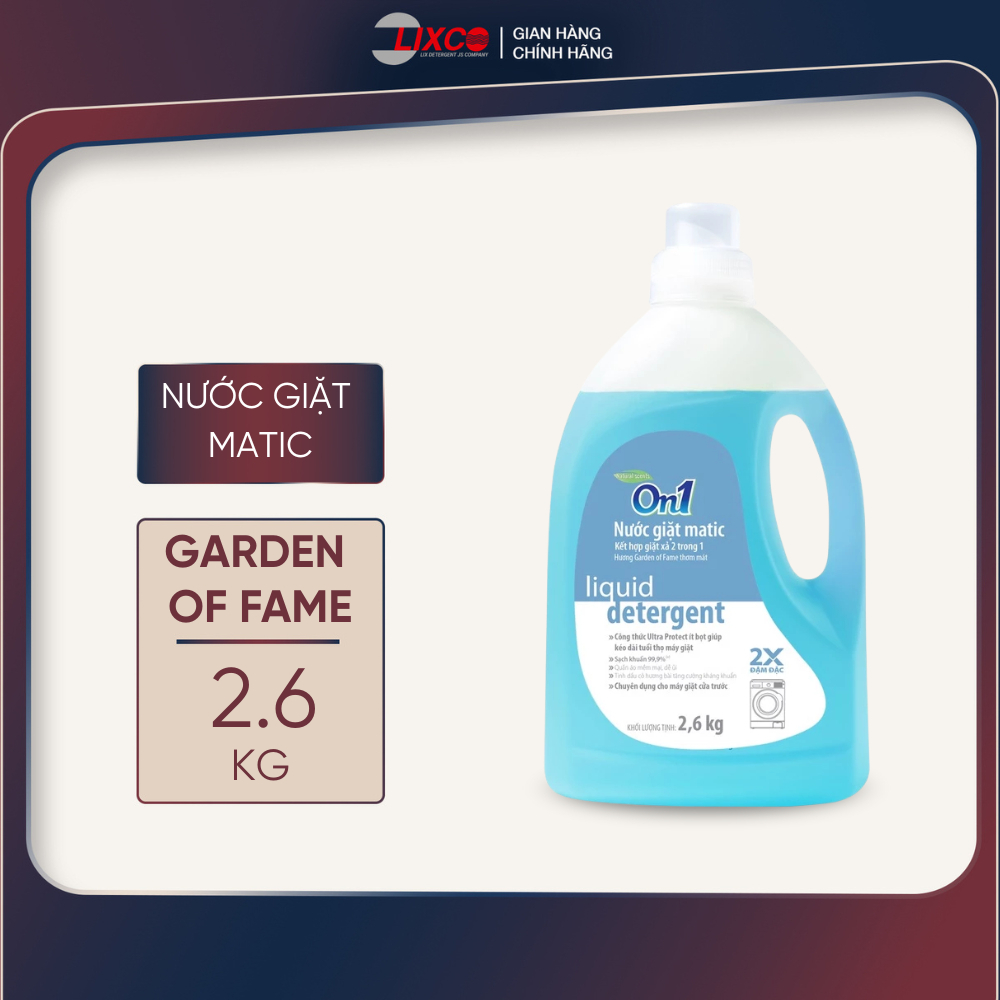 Combo 2 chai nước giặt xả On1 2.6KG các hương, sạch khuẩn, khử mùi, thơm lâu cho giặt tay và máy