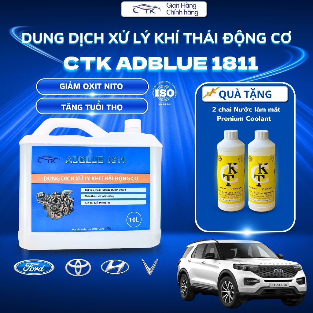 CTK AdBlue 1811 – Dung Dịch Xử Lý Khí Thải Diesel Chuẩn Euro, Bảo Vệ Hệ Thống SCR Tặng Quà