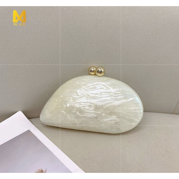 Túi xách acrylic Marble Amber Bất thường Acrylic Shell Tiệc nghiêng túi xách