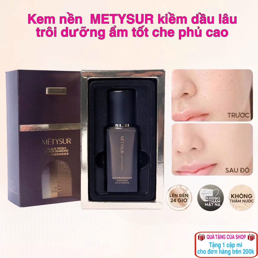 Kem nền dạng lỏng METSUR Kem nền trang điểm lâu trôi Kem che khuyết điểm dưỡng ẩm mềm 35g