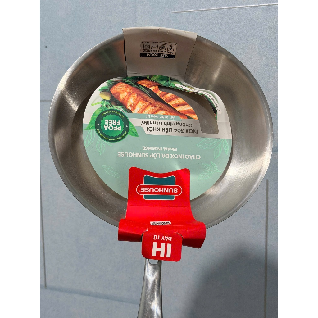 Chảo Inox đa lớp Sunhouse IN26M6E - 26cm