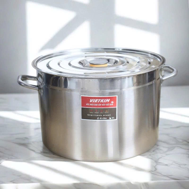 Nồi inox thấp 40cm đáy dày - 32L