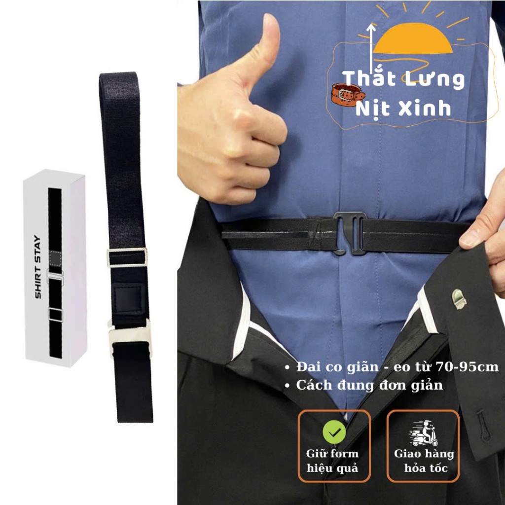 Đai sơ mi, đai giữ áo sơ mi thẳng, dây nịt thắt lưng nam nữ, giúp giữ form áo, Dây đai sơ vin nam nữ TLDN